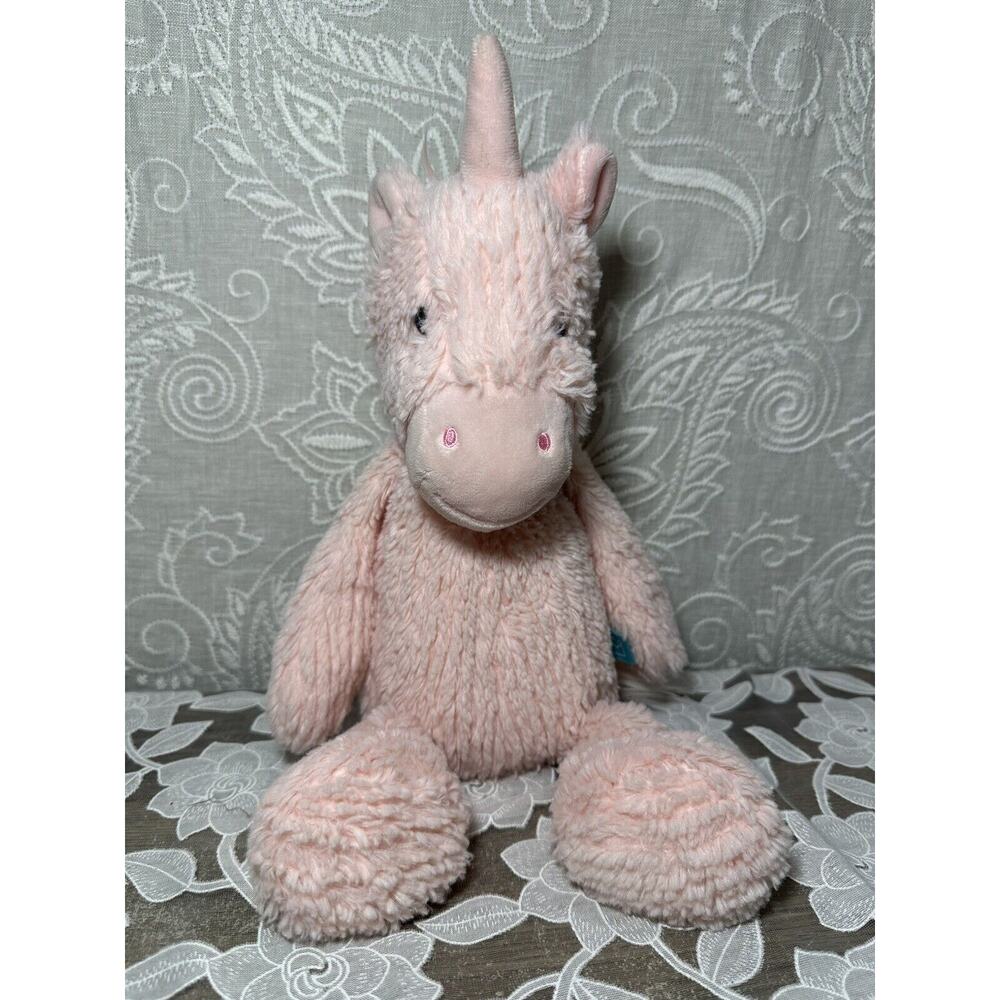 Manhattan Toy Company Pink Plush Unicorn Chenille 15" Stuffed Hard Eyes 2016